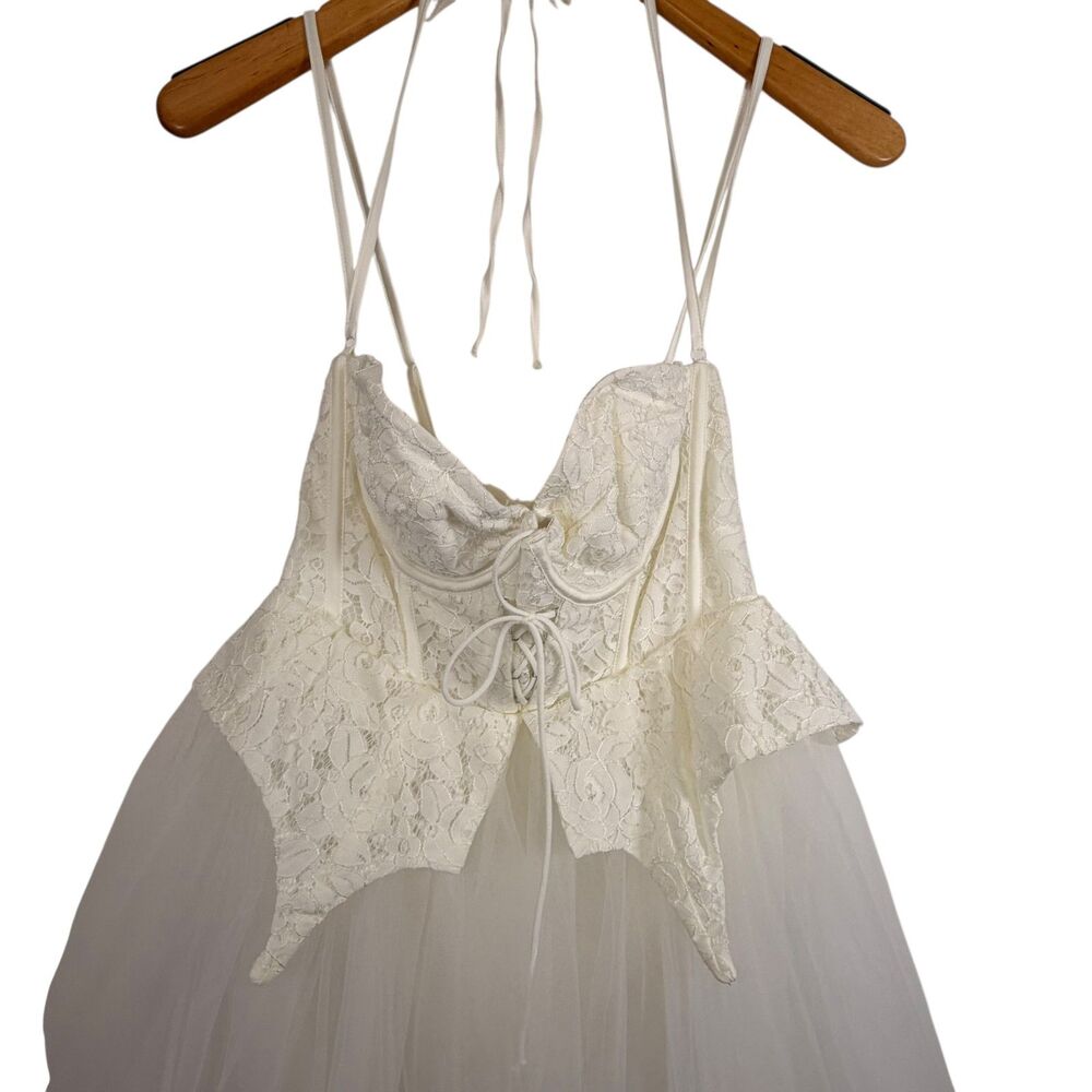 For Love & Lemons x Revolve Lily Bridal Gown Lace Corset Tulle Size M NWT - Picture 5 of 14